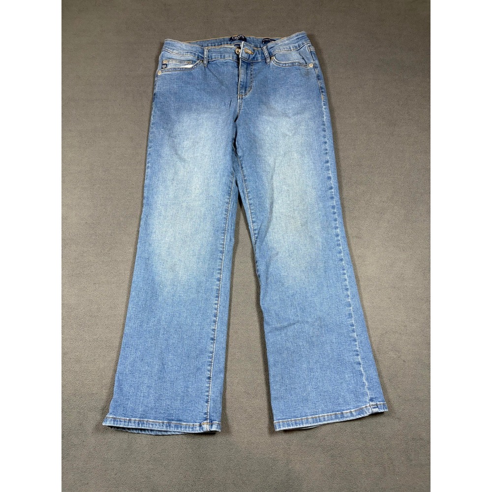 Chaps Jeans Mid Rise Crop Kick Womens 8/29 Blue Denim Stretch Pants